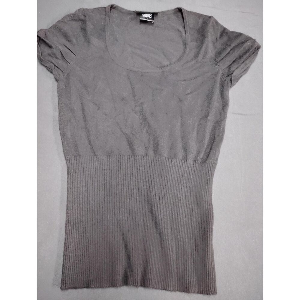 It's Our Time Women's Black Knit Blouse with fitted waist